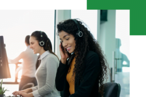 Image of a woman in a call centre.