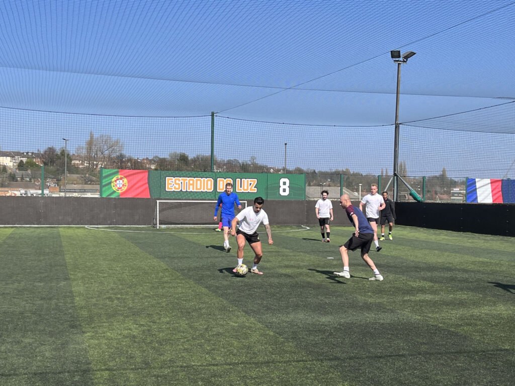 An image of the football tournament being played