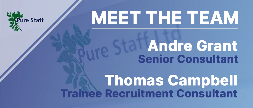 A banner image of the Meet the Team banner with Andre Grant and Thomas Campbell.