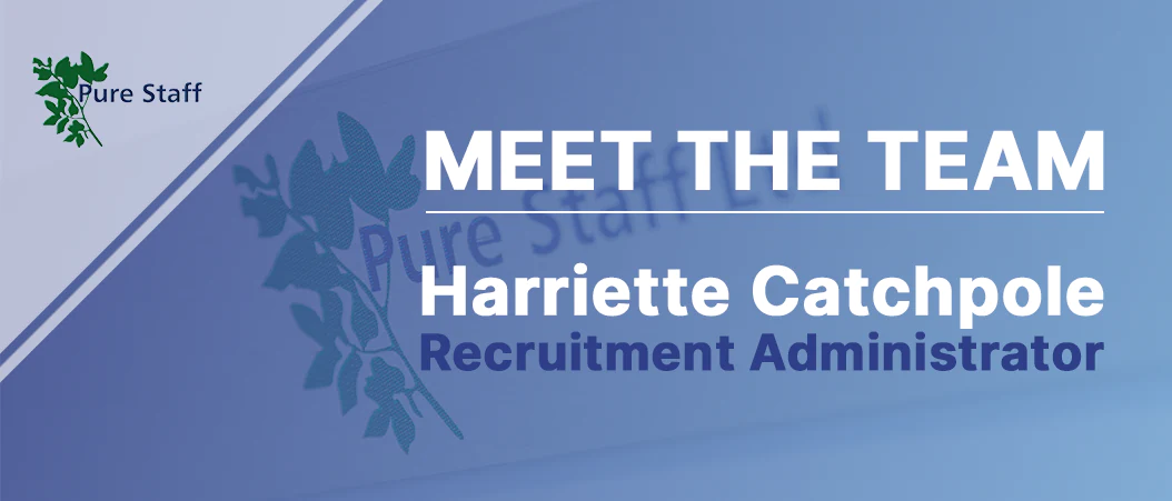 A blog banner image for the Meet The Team article for Harriette Catchpole.