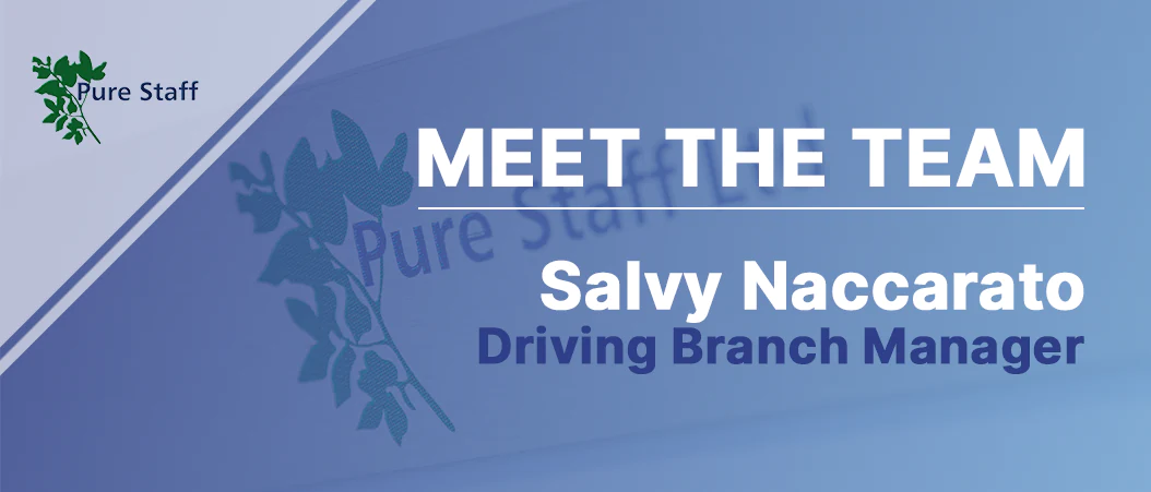 A blog banner image for Pure Staff with Salvatore Naccarato, the Driving Branch Manager.